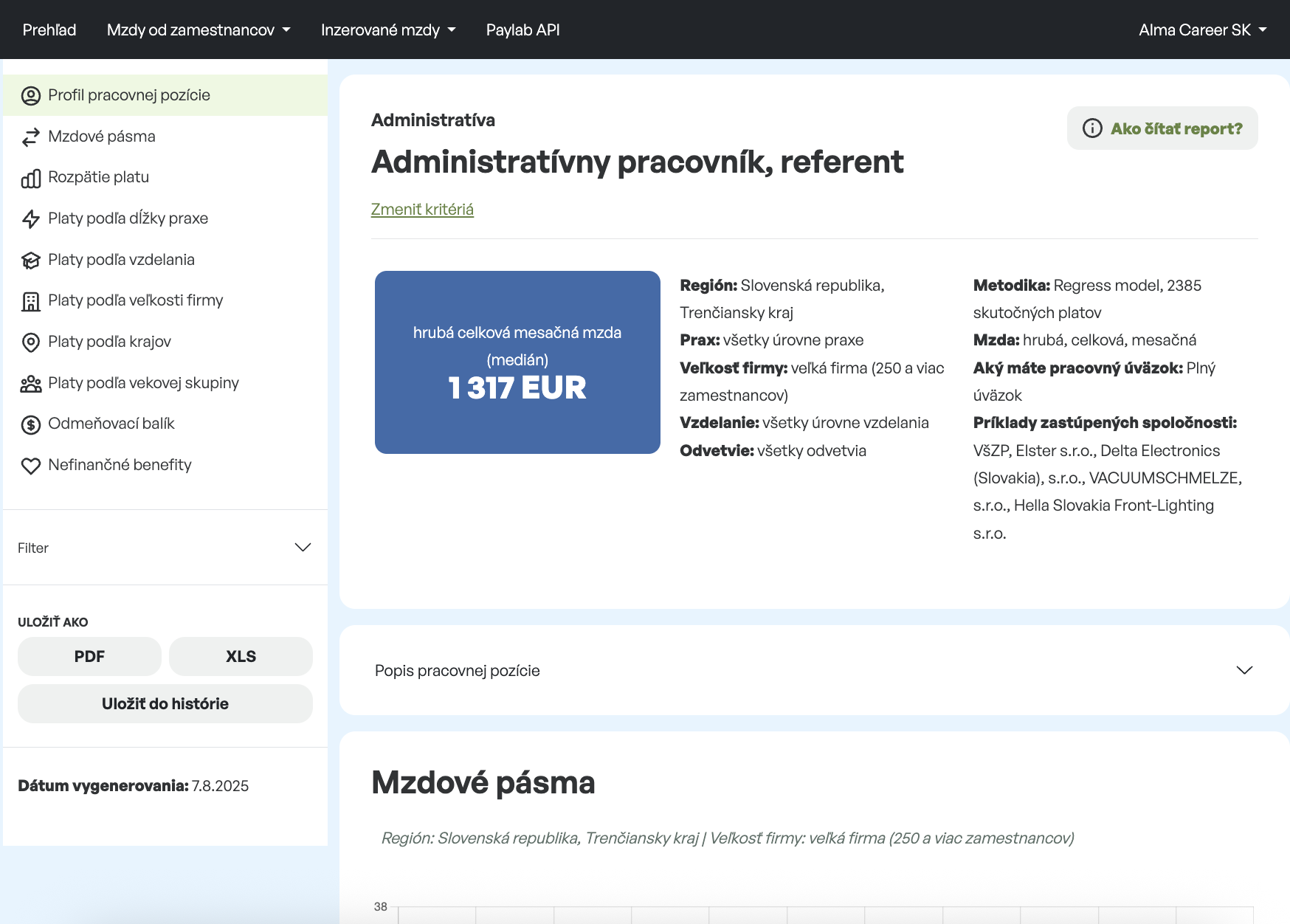 Employee salaries screenshot